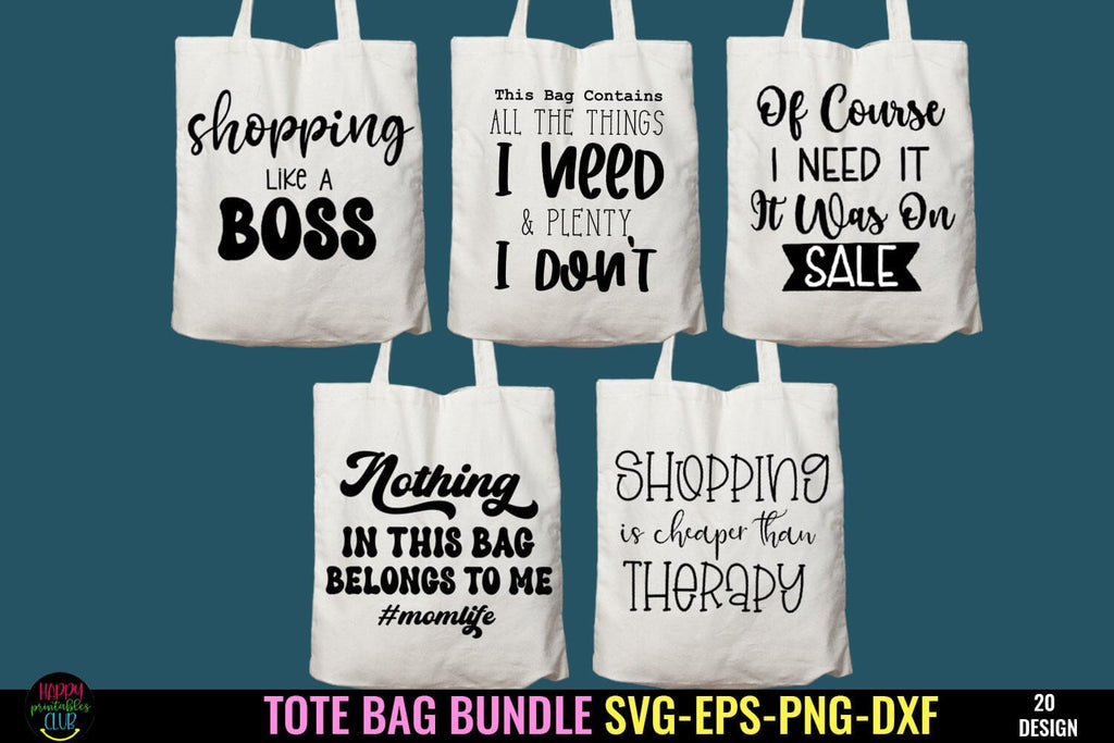 Tote Bag SVG Bundle I Funny Tote Bag SVG I Shopping Bag SVG - So Fontsy