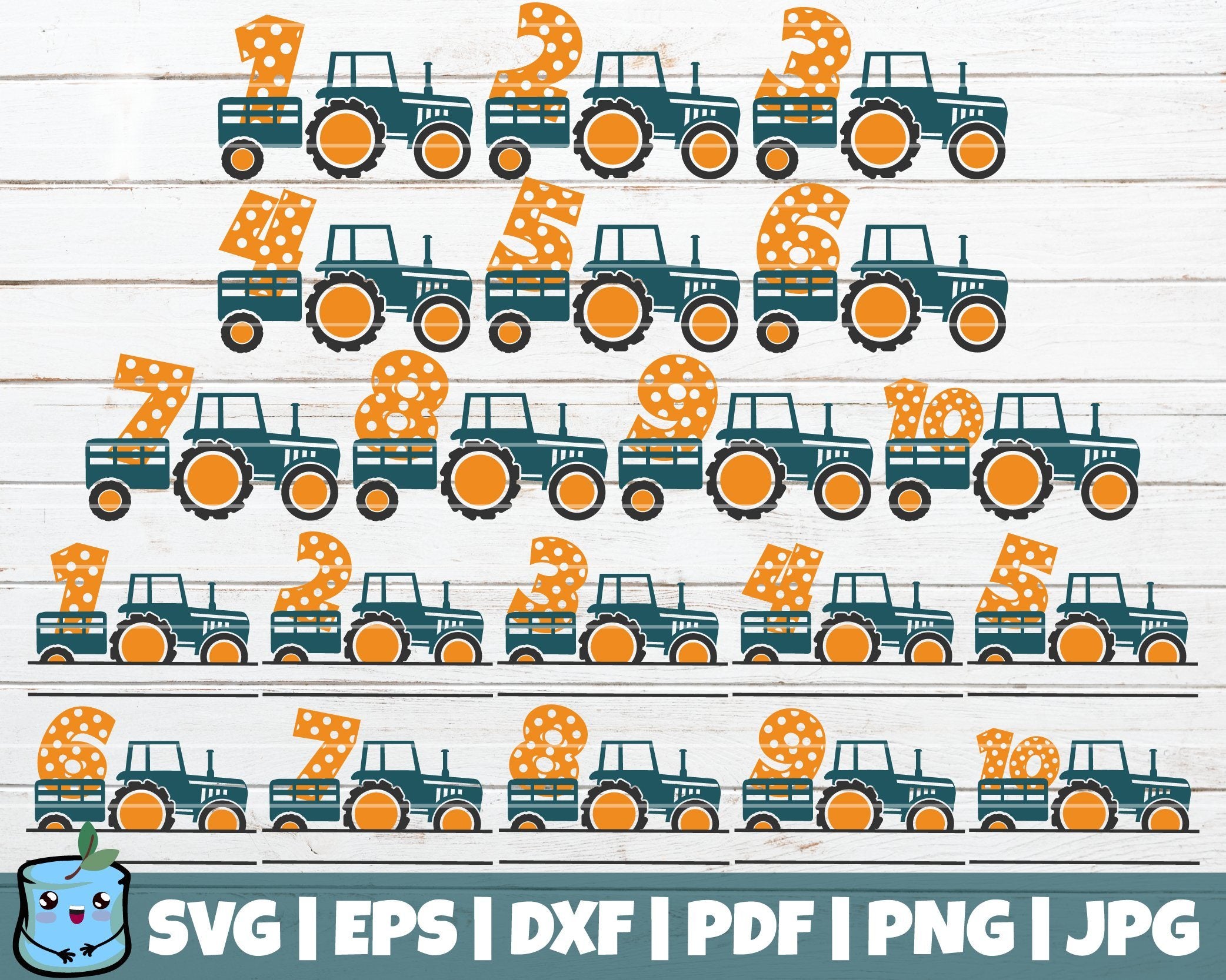 Download Tractor Birthday Numbers Svg Bundle So Fontsy