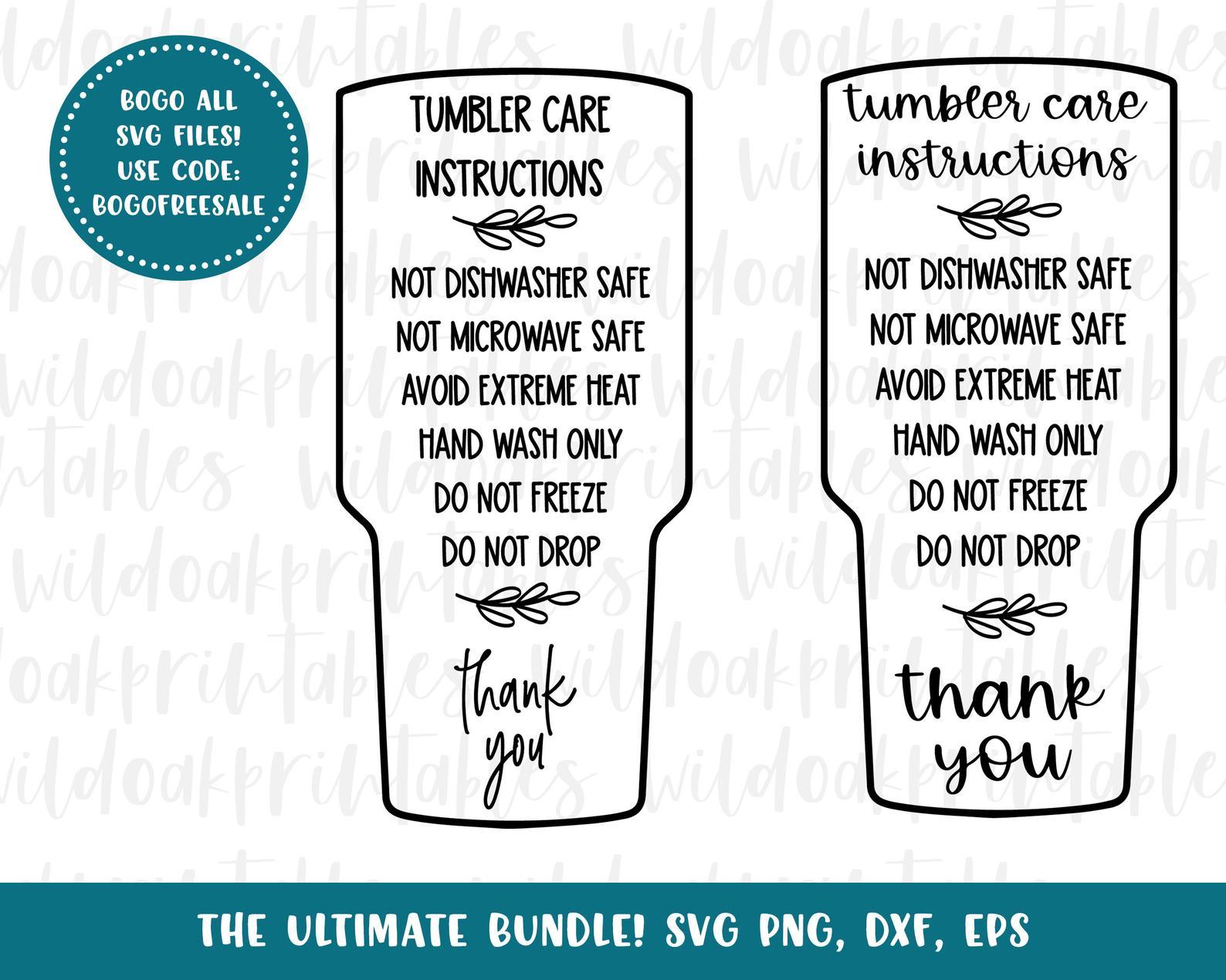 Download Tumber Care Card Svg Tumbler Care Card For Instructions Svg Tumbler Cricut Files Tumbler Files For Cricut Printable Tumbler Silhouette So Fontsy