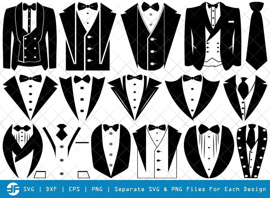 Download Tuxedo Svg Cut Files Tuxedo Shirt Silhouette Bundle So Fontsy