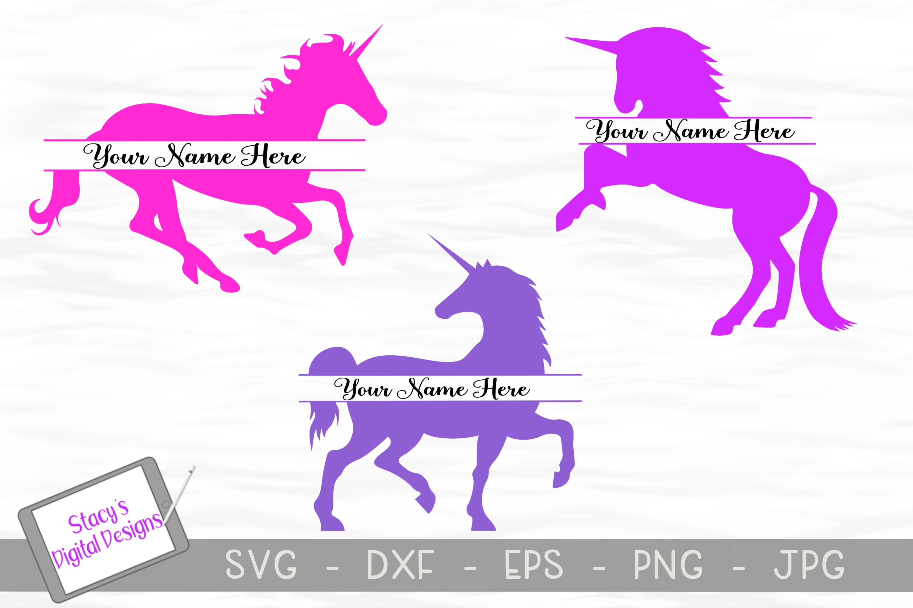 Download Unicorn Split Monogram Bundle So Fontsy