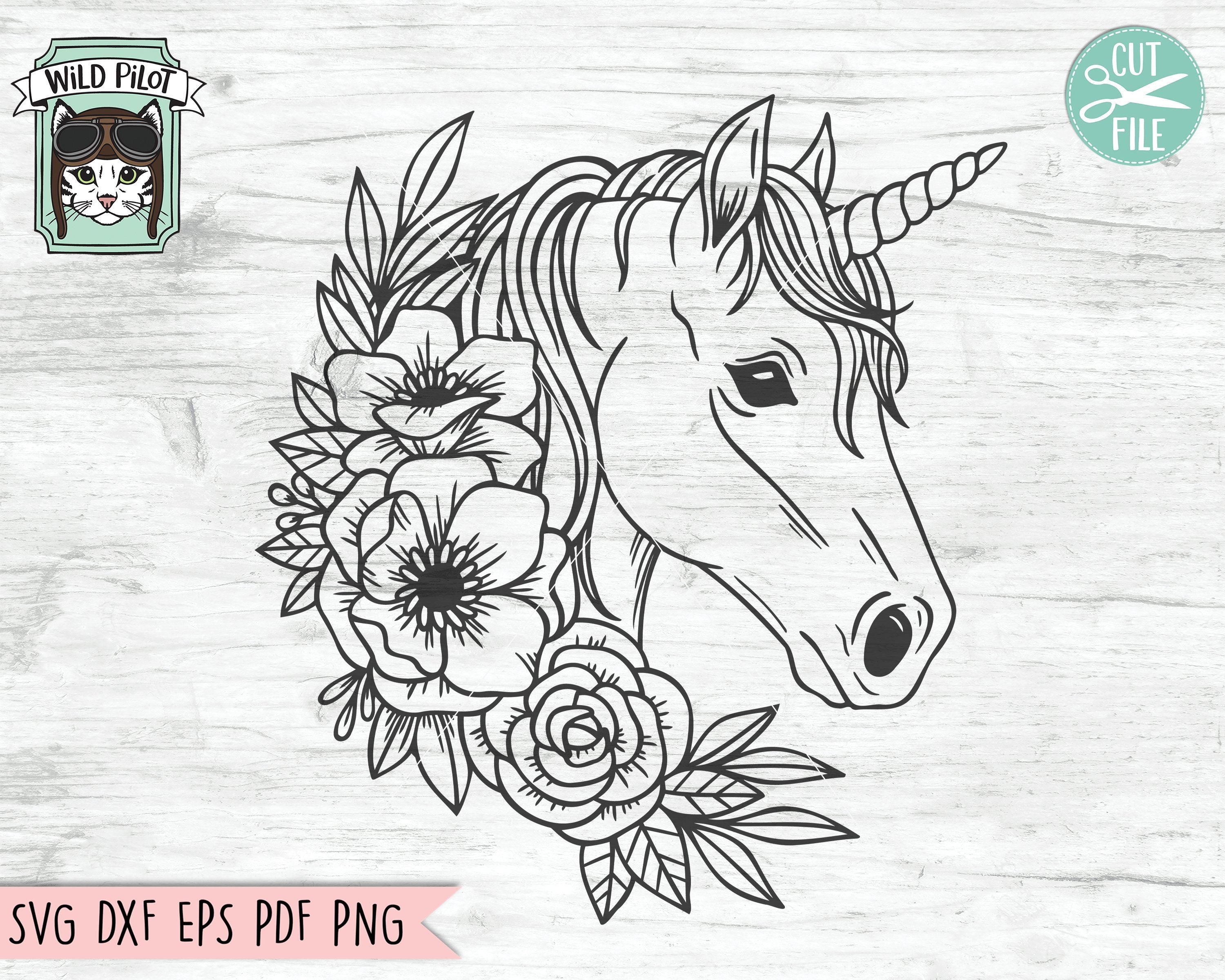 Download Floral Unicorn Svg Cut File So Fontsy