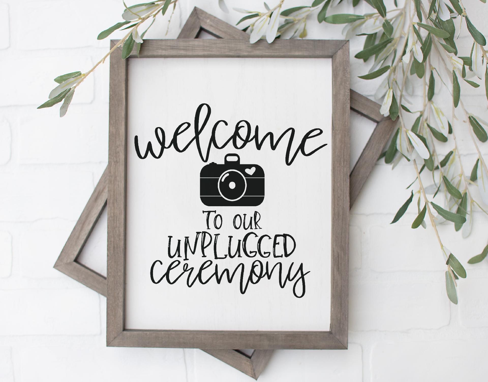 Download Unplugged Wedding Ceremony Sign Svg So Fontsy