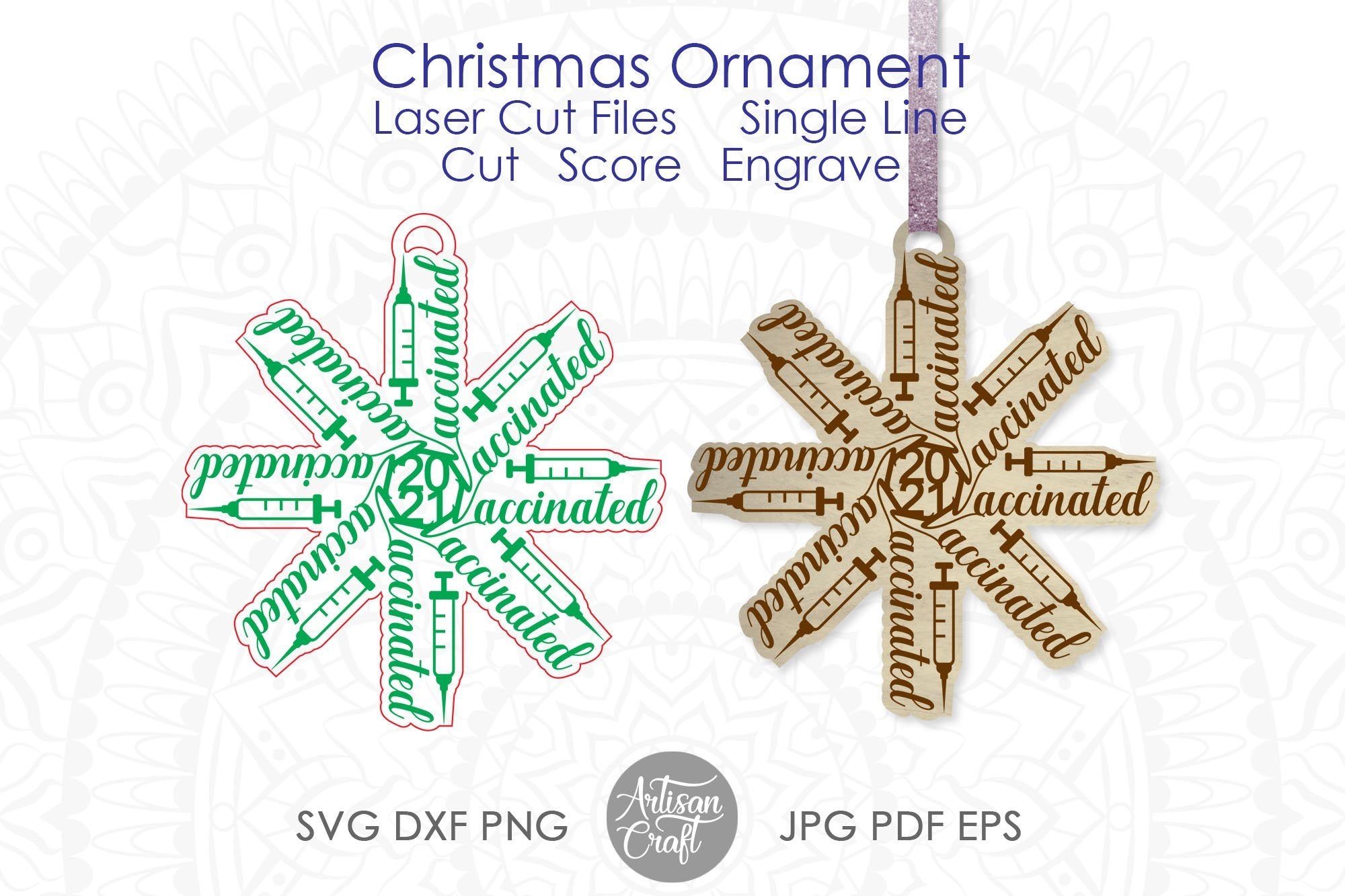 Download Vaccinated Ornament Christmas Ornaments Svg So Fontsy
