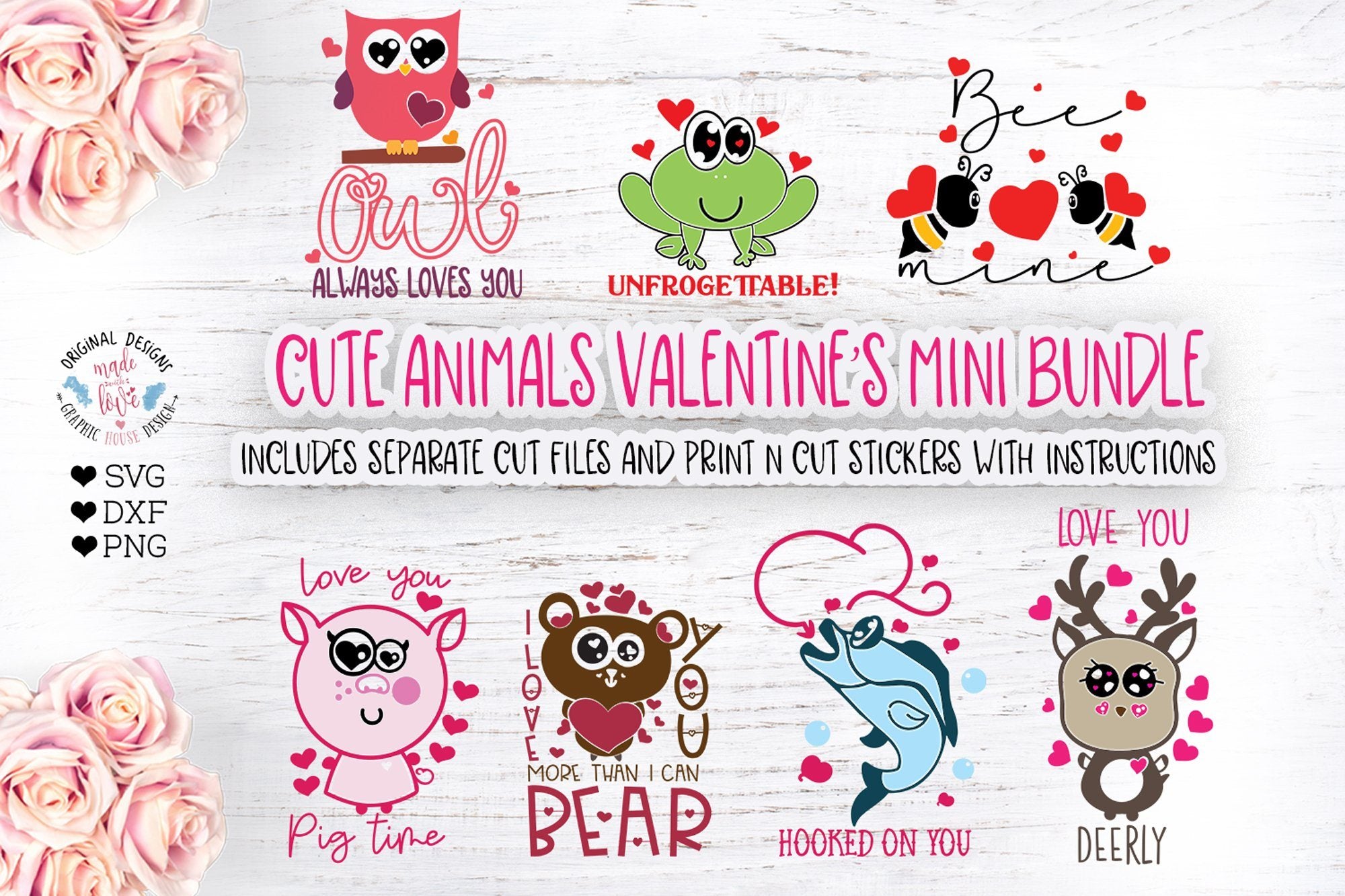 Download Valentine Cute Animal Bundle So Fontsy