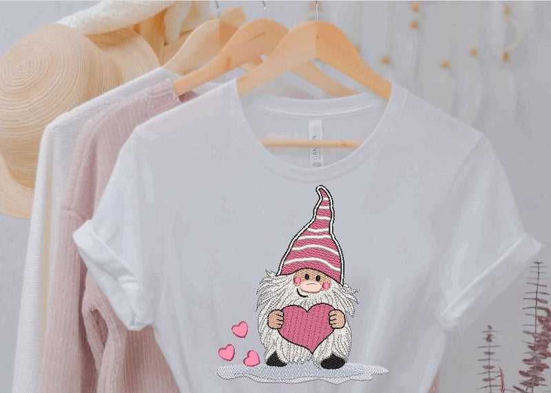 Valentine Gnome with heart Machine Embroidery Design#N#- So Fontsy