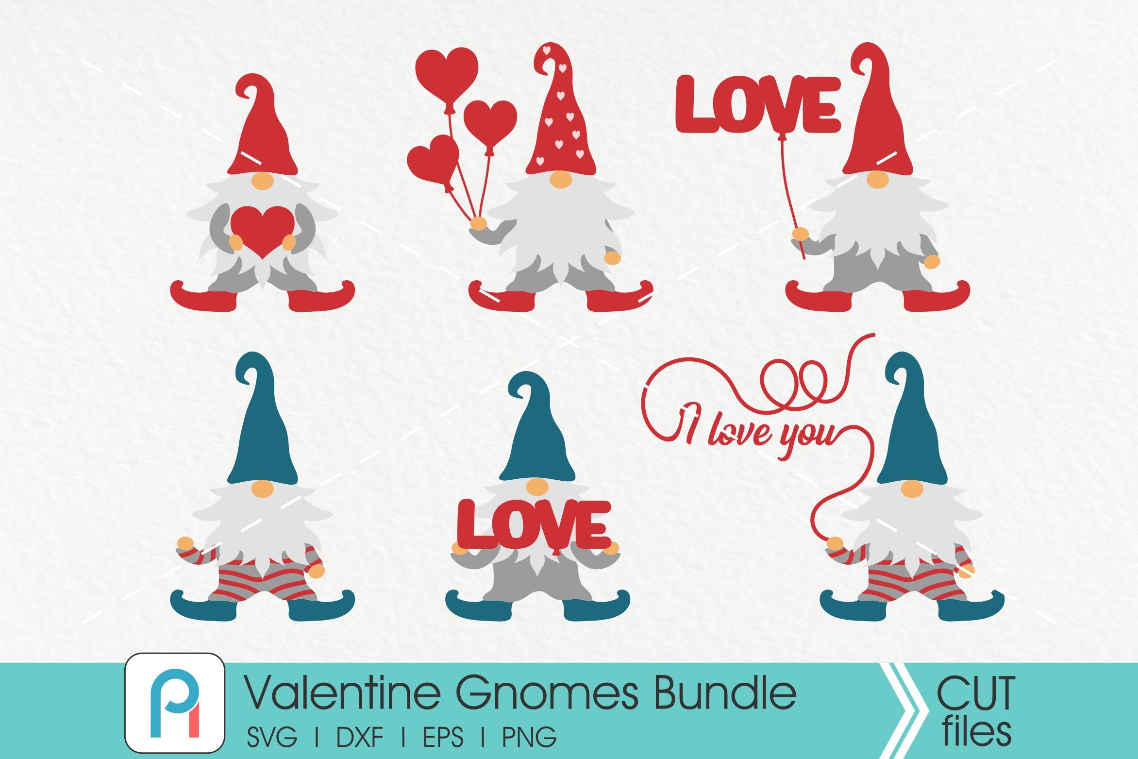 Valentine Gnomes Svg, Cute Gnomes Svg - So Fontsy