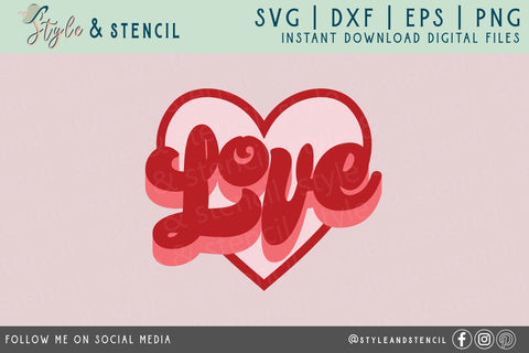 Love Svg Valentine Svg Valentines Day Svg Love Sign Retro So Fontsy