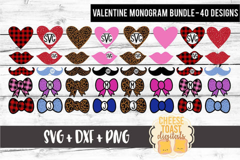 Download Valentine Monogram Bundle 40 Designs Buffalo Plaid Distressed Leopard Print Solid Valentine S Day Svg Png Dxf Cutting Files So Fontsy