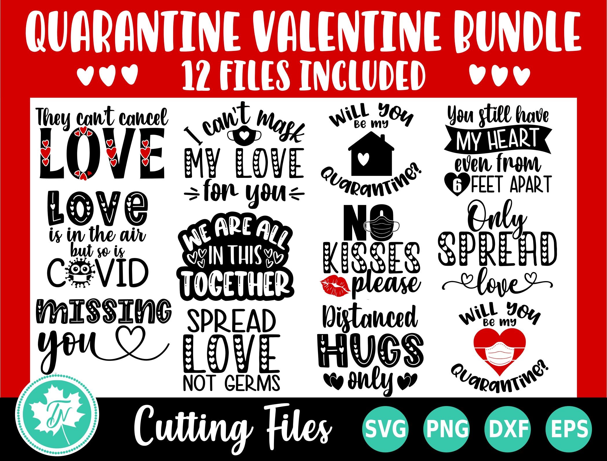 Valentine Svg Bundle Svg Quarantine Svg Bundle So Fontsy