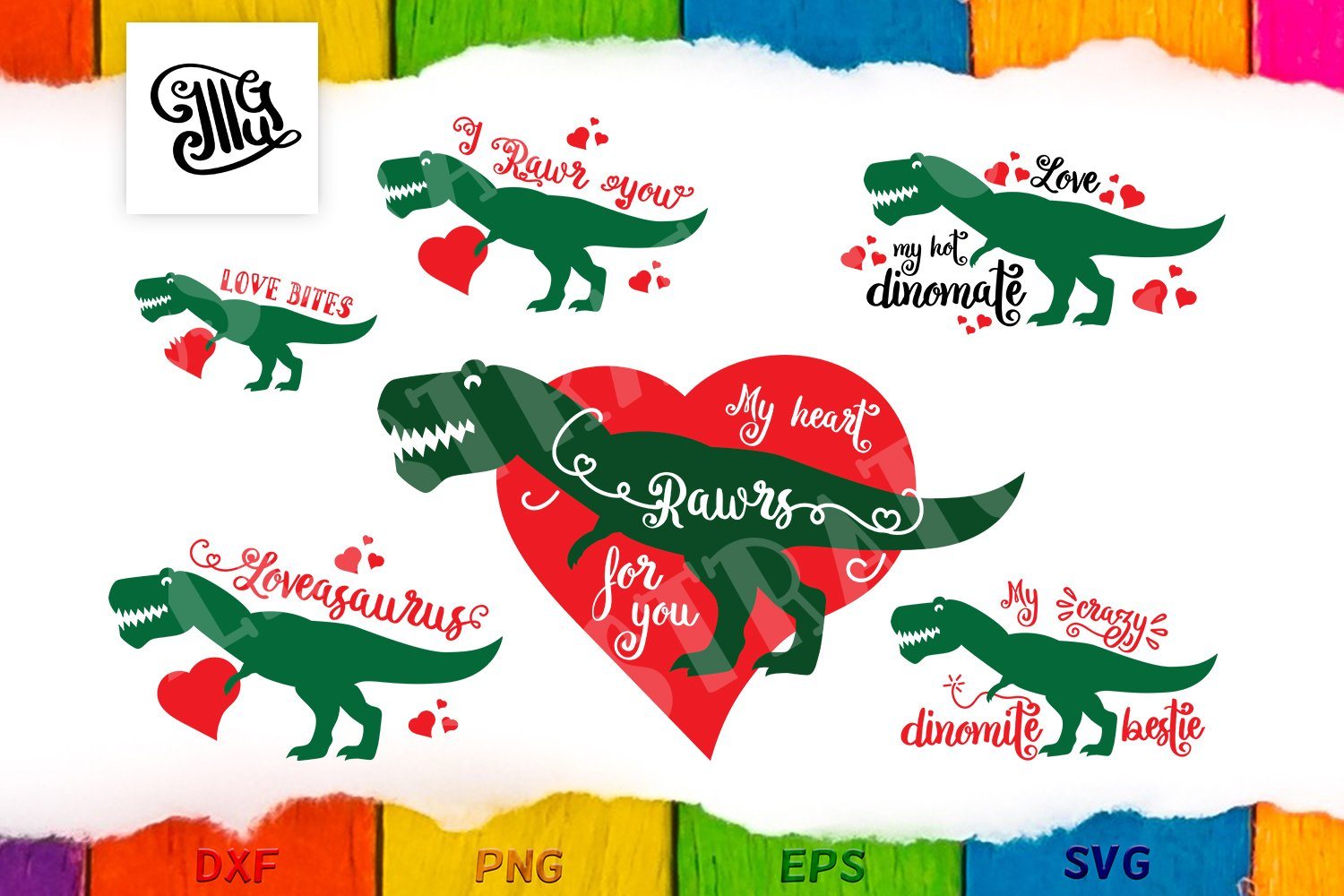 Download Valentine Svg Bundle With Dinosaur So Fontsy