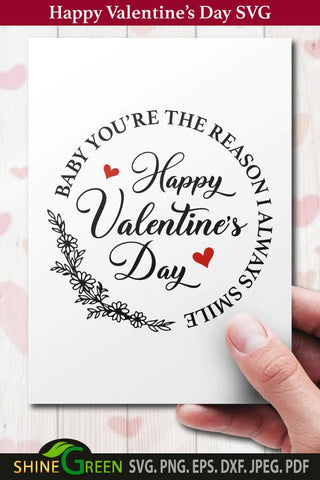 Download Valentine Svg Happy Valentines Day Quote Flower Round So Fontsy