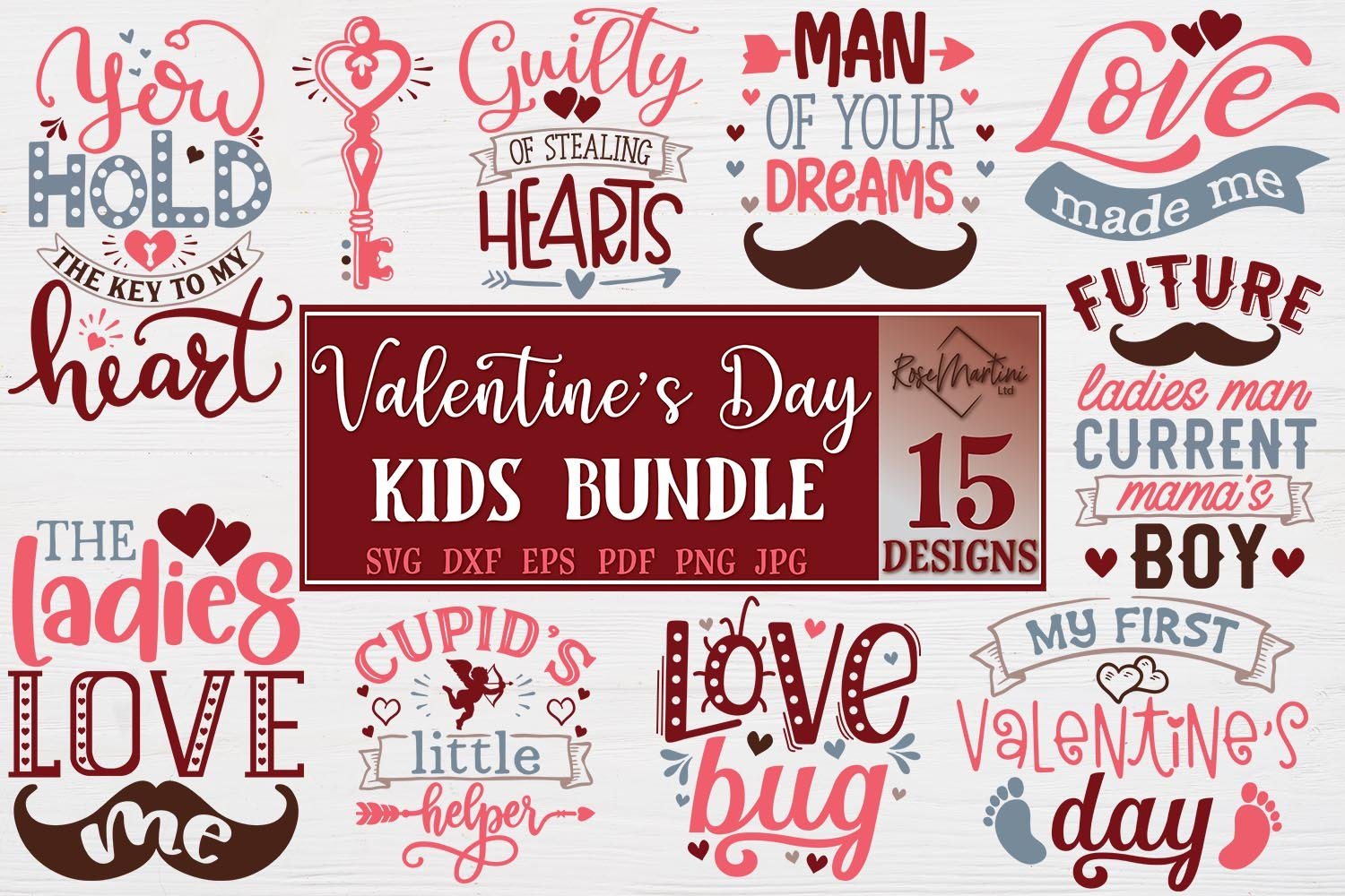 Download Valentine S Day Kids Bundle Of 15 Svg Files For Cutting Machines Cricut Silhouette Svg Png Valentine S Day Baby Svg So Fontsy