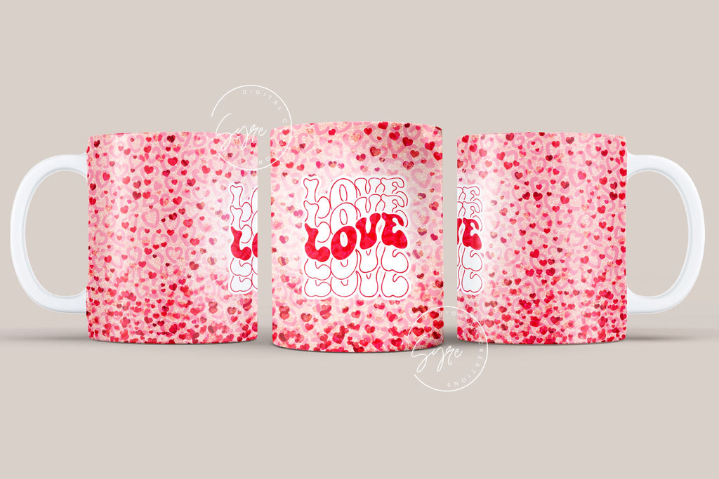 Valentine's day Mug Wrap, Red Heart Glitter Design, Sublimation Design PNG,  Love Heart Mug, 11 & 15 Oz Mug Cricut Press Sublimation Wrap - So Fontsy