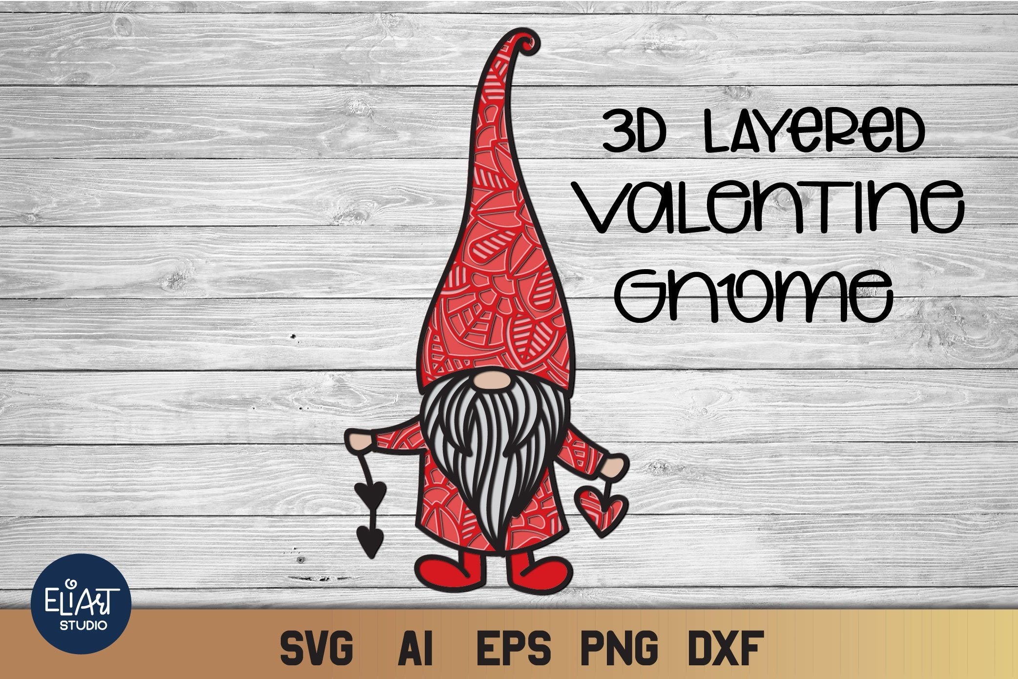 Download Valentines Day Svg 3d Layered Gnome Svg With Hearts 6 Layers So Fontsy