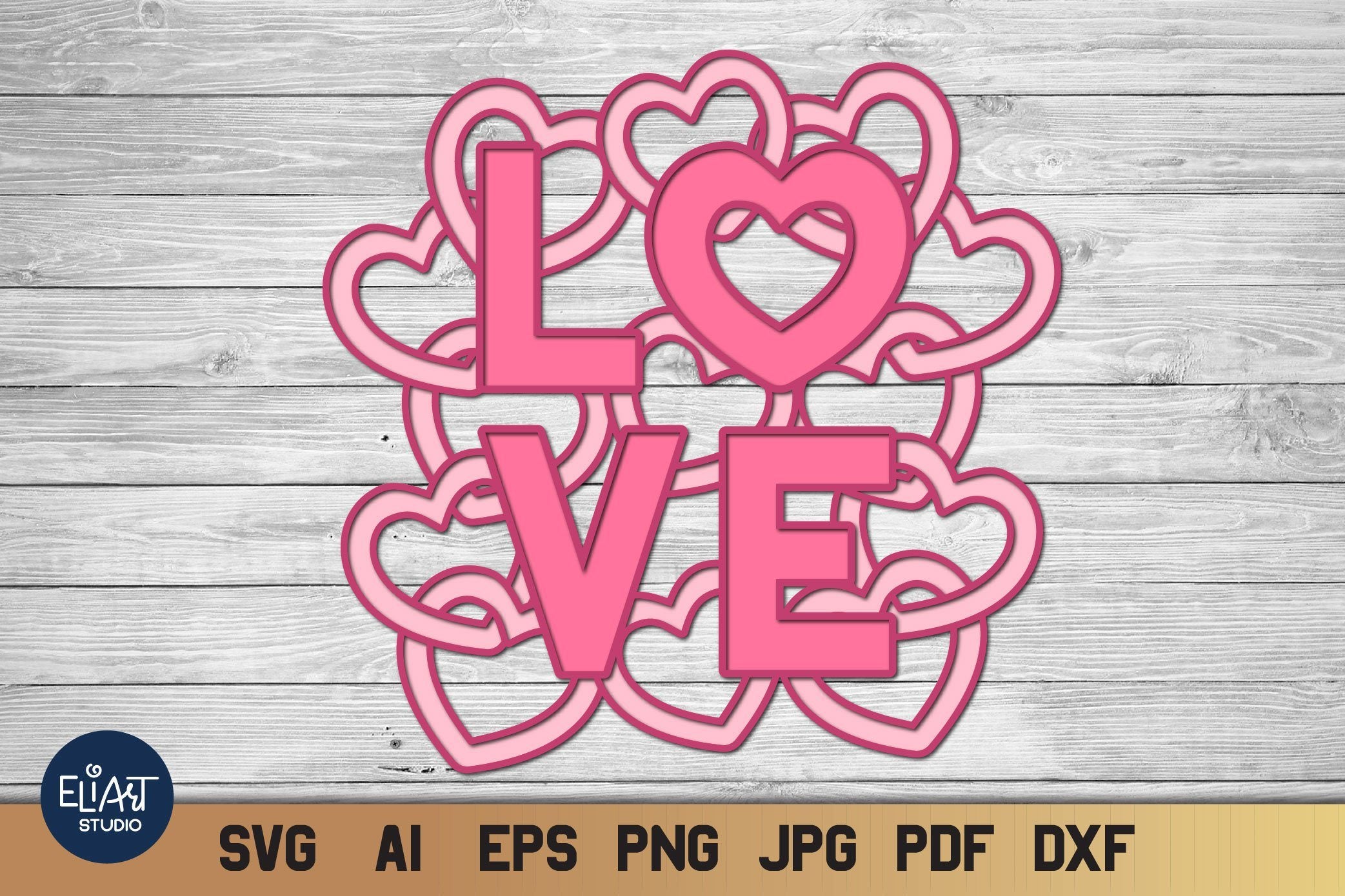 Valentines Day Svg 3d Layered Heart Svg 3 Layers So Fontsy