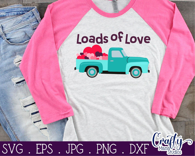Download Valentine's Day Svg - Loads Of Love - Vintage Truck - So ...
