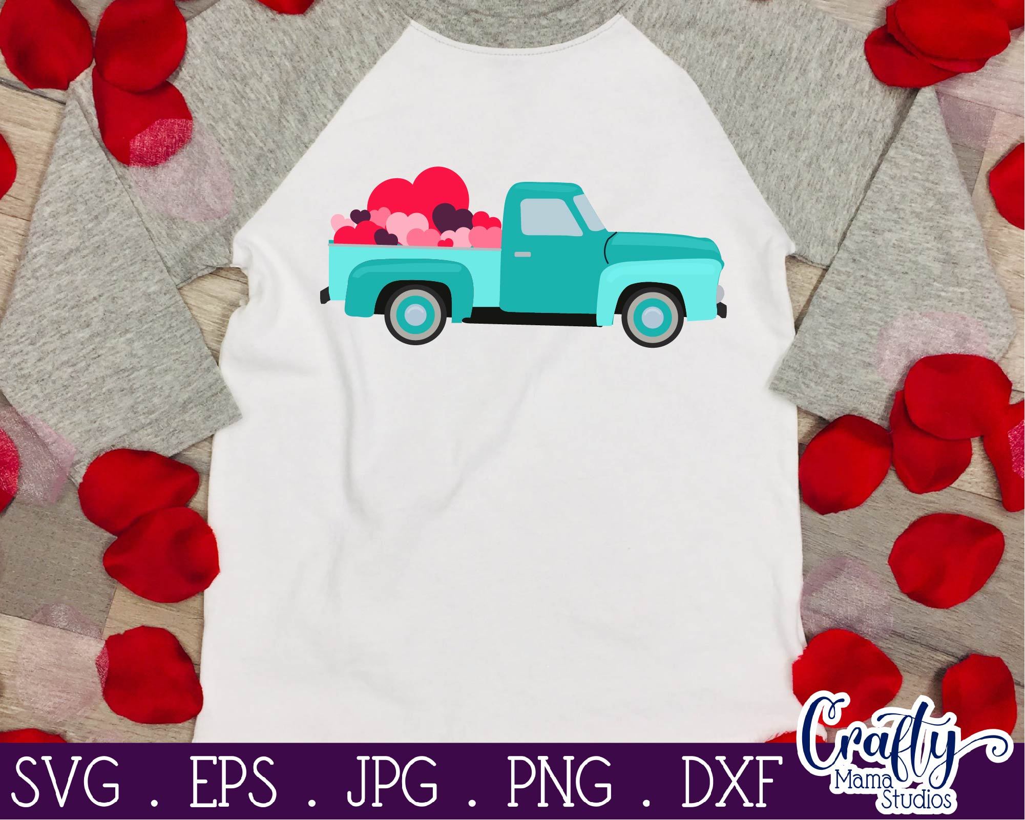 Download Valentine S Day Vintage Truck Hearts Svg So Fontsy