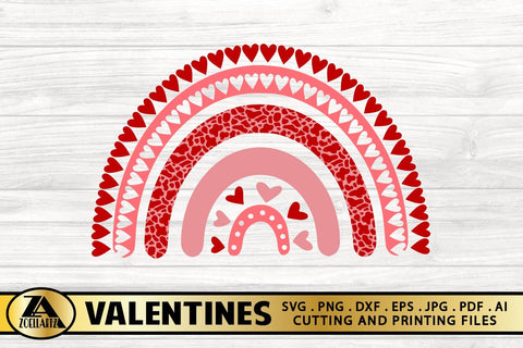 Download Valentines Svg Rainbow With Hearts Svg Valentine Rainbow Svg So Fontsy