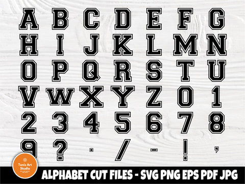 Varsity font SVG, College Alphabet, Monogram Svg - So Fontsy