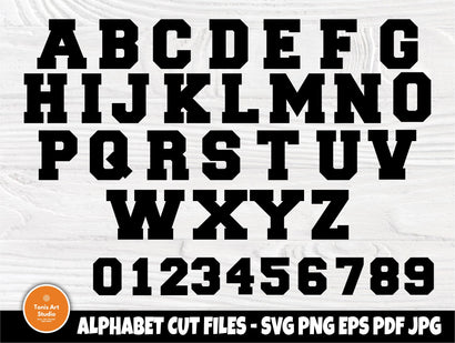 Varsity font SVG, College Alphabet, Monogram Svg - So Fontsy