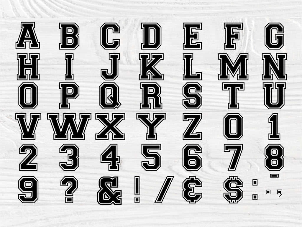 Download Varsity font SVG | College font svg | Varsity alphabet svg ...