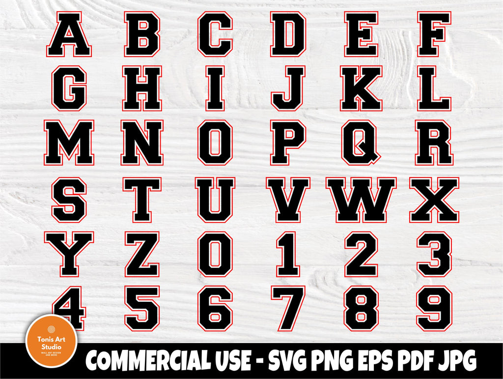 Varsity font SVG | College font svg | Varsity alphabet svg | Svg cut ...