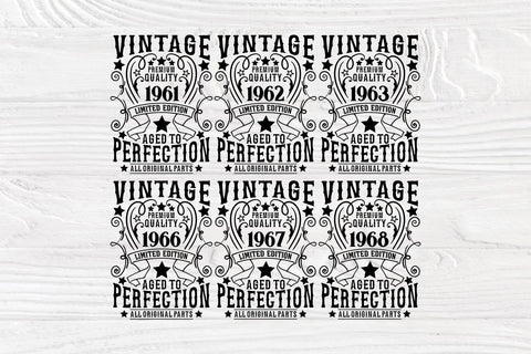 Download Vintage Birthday Svg Bundle 1961 1980 Ages Svg So Fontsy