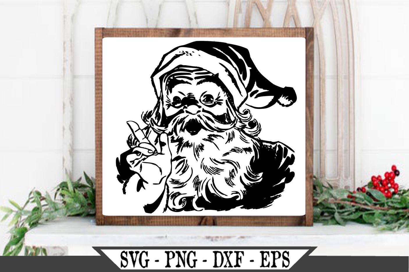 Download Vintage Christmas Santa Claus Svg Vector Cut File So Fontsy