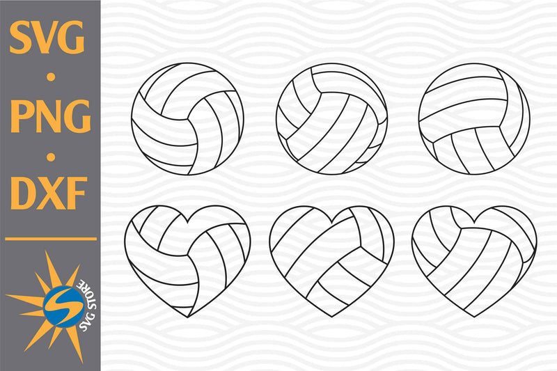 Volleyball SVG, PNG, DXF Digital Files Include - So Fontsy