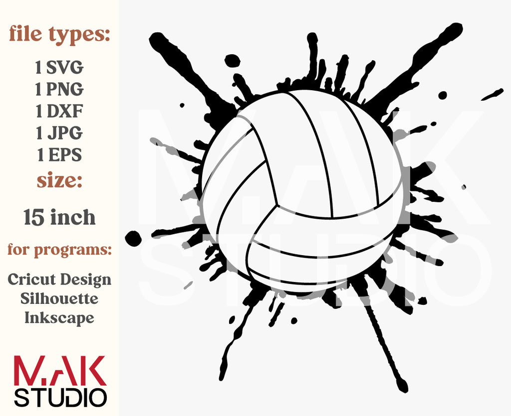 Volleyball Svg, Volleyball Cut File, Sports Svg, Volleyball Clipart ...