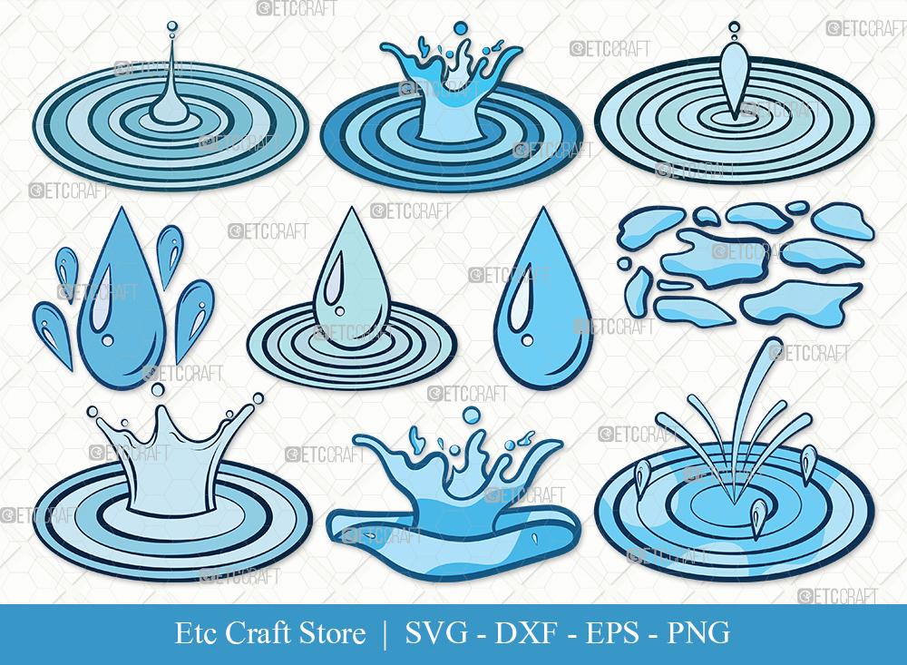 Download Water Droplets Clipart Svg Cut File Droplets Svg Drop Svg Raindrop Svg Bundle So Fontsy