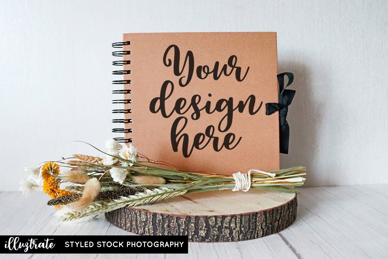 Download Wedding Album With Dried Flowers Styled Stock Photography Scrapbooking Album Mockup So Fontsy