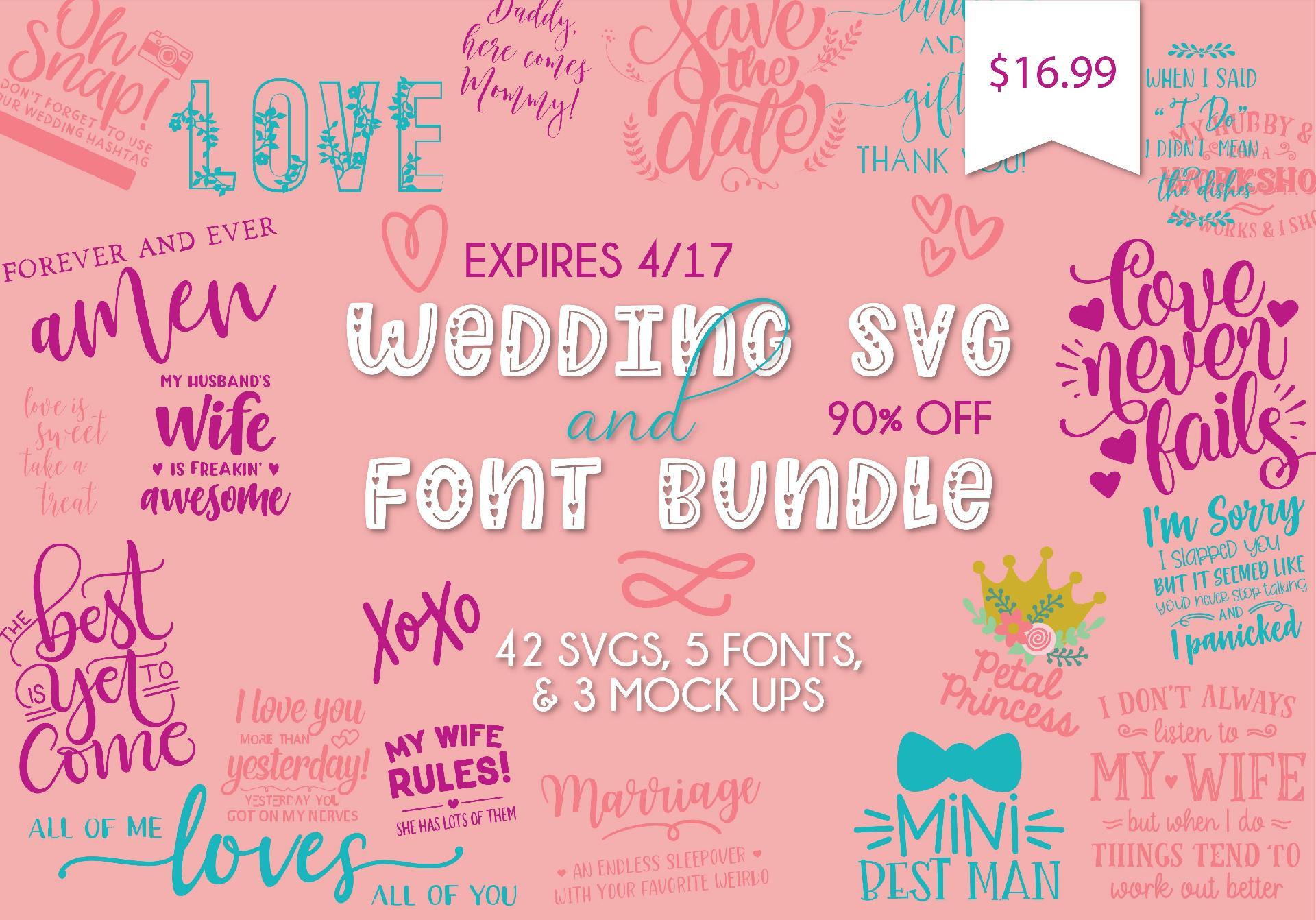 Download Wedding Svg And Font Bundle So Fontsy