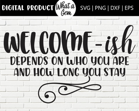 Download Welcome Ish Door Hanger Svg Farmhouse Welcome Sign Front Door Decor Funny Door Hanger Welcome Ish Front Door Welcome Ish Wood Svg So Fontsy