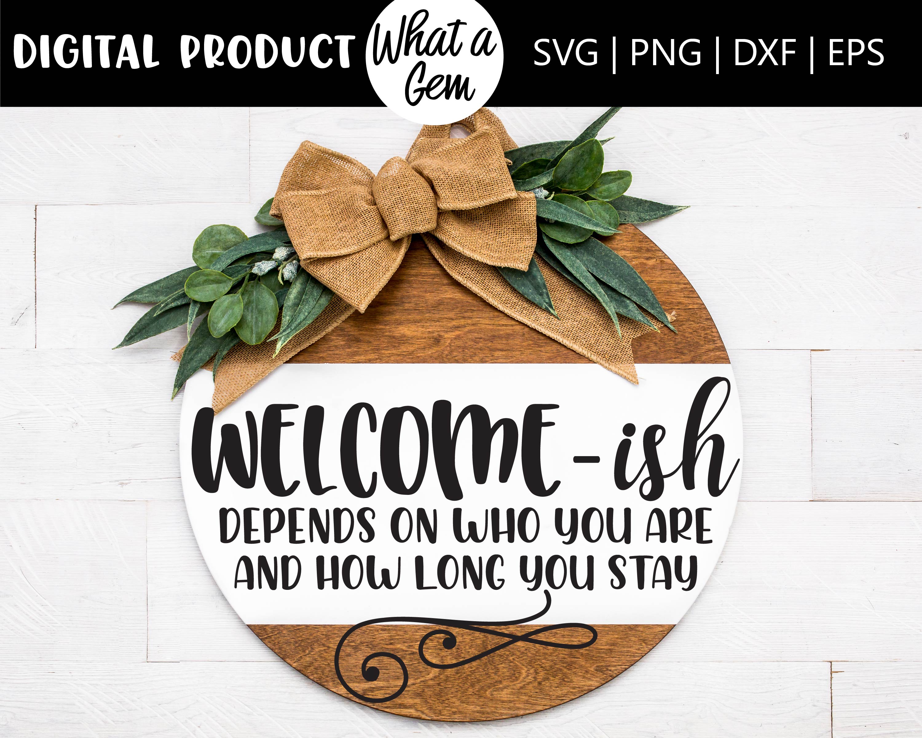 Download Welcome Ish Door Hanger Svg Farmhouse Welcome Sign Front Door Decor Funny Door Hanger Welcome Ish Front Door Welcome Ish Wood Svg So Fontsy