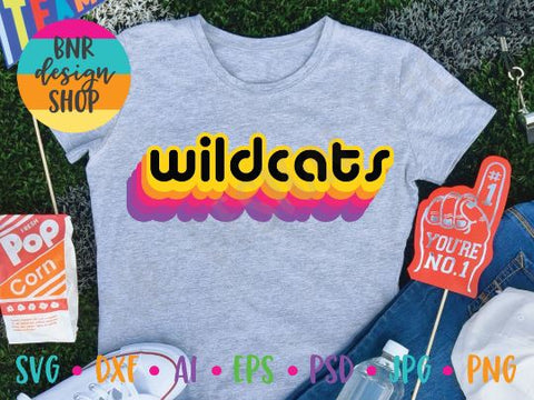 Download Wildcats Svg File Retro Sports Svg Svg Cut File For Cricut Cutting Machines And Vinyl Crafting So Fontsy