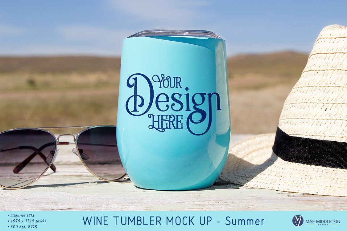 Download Wine Tumbler Mock Up For Summer So Fontsy