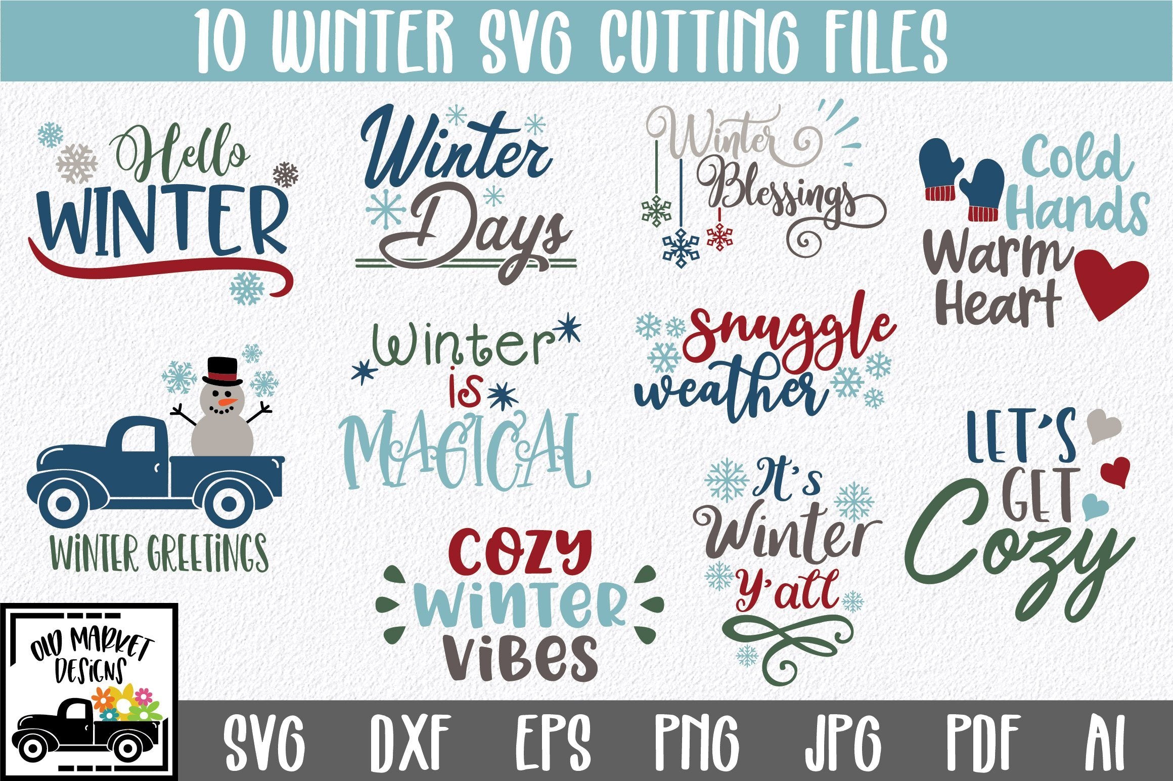 Winter Svg Cut File Bundle So Fontsy