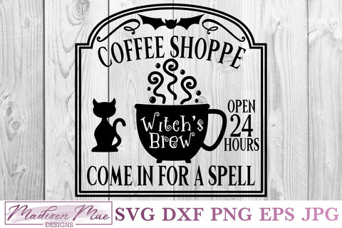 Download Witch S Brew Coffee Shoppe Halloween Sign Svg So Fontsy