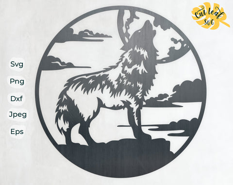 Download Wolf Svg Dxf Files For Plasma Cnc Files For Wood Glowforge Moon Svg Adventure Svg Nature Svg Hunting Svg Camping Svg Western Svg So Fontsy