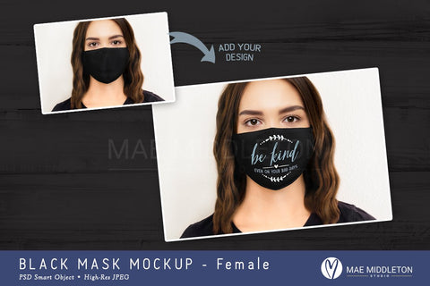 Download Women S Face Mask Mockup Black Psd Jpg So Fontsy