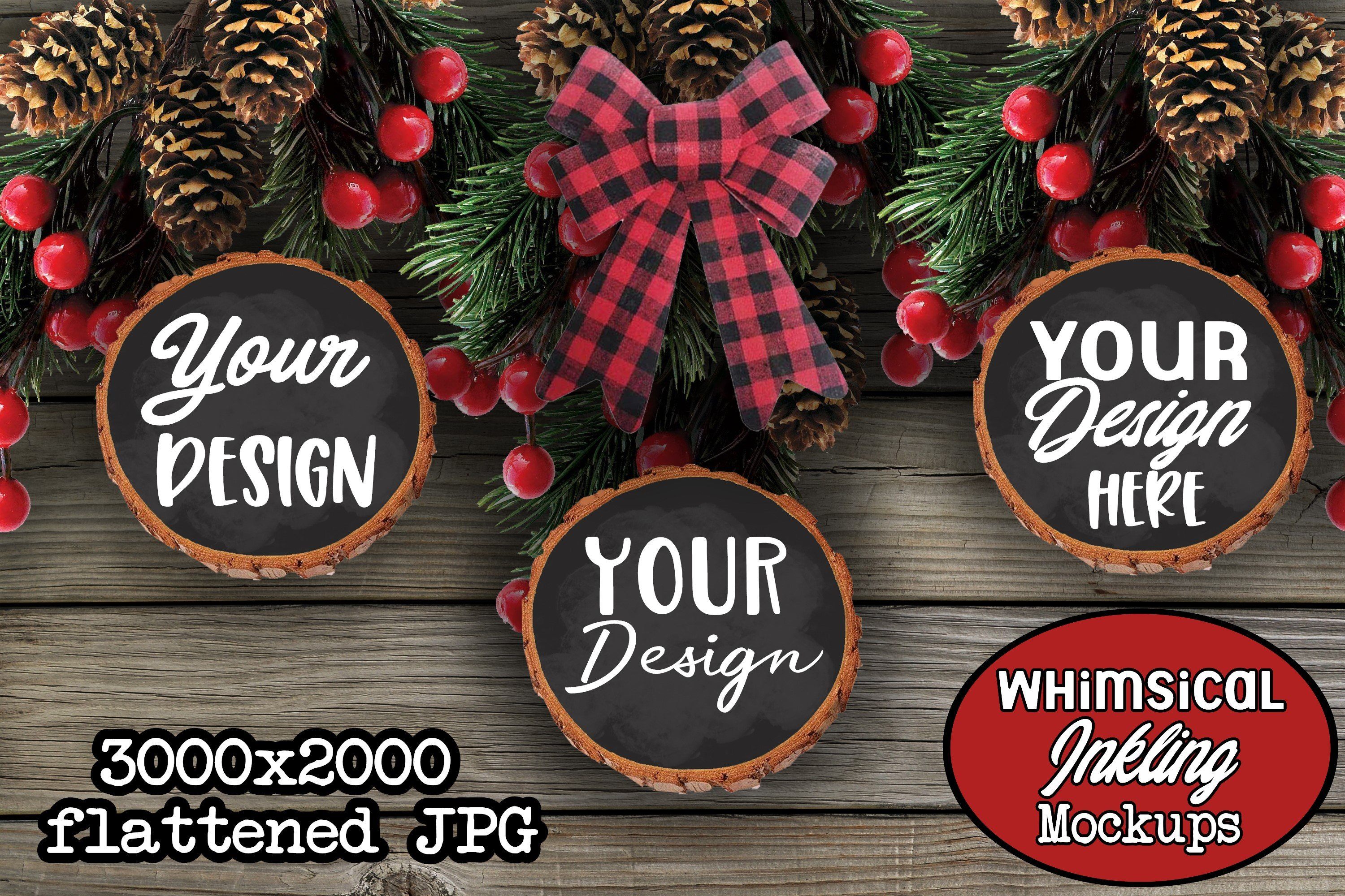 Download Wood Slab Ornament Mockup So Fontsy