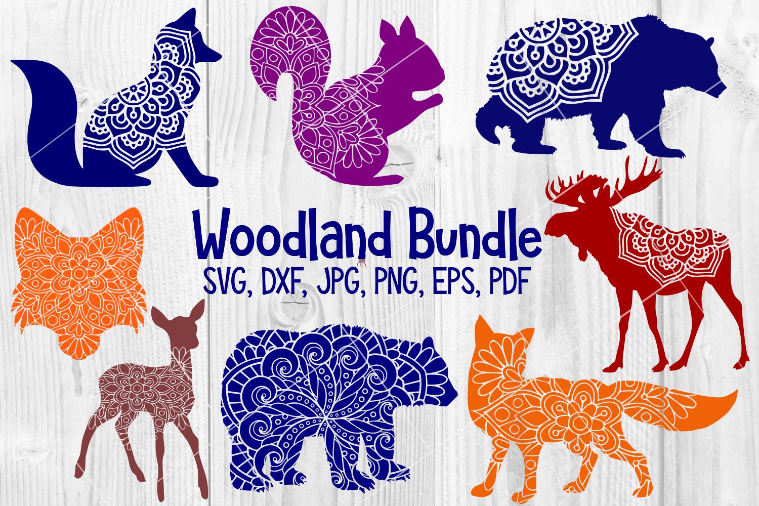 Woodland Animal Mandala Bundle So Fontsy