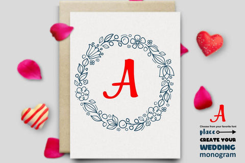 Wreath Svg Cut File For Family Monogram Mailbox Wedding Cart Creator So Fontsy