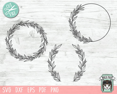 Laurel Leaf Wreath Monogram Frame Svg Cut File Laurel Leaves Wreath Svg So Fontsy