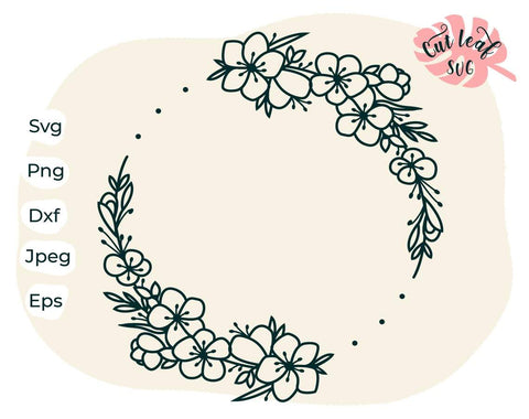 Download Wreath Svg Floral Wreath Svg Floral Wreath Clipart Floral Frame Floral Svg Flower Svg Flourish Svg Monogram Wreath Monogram Frame Svg So Fontsy