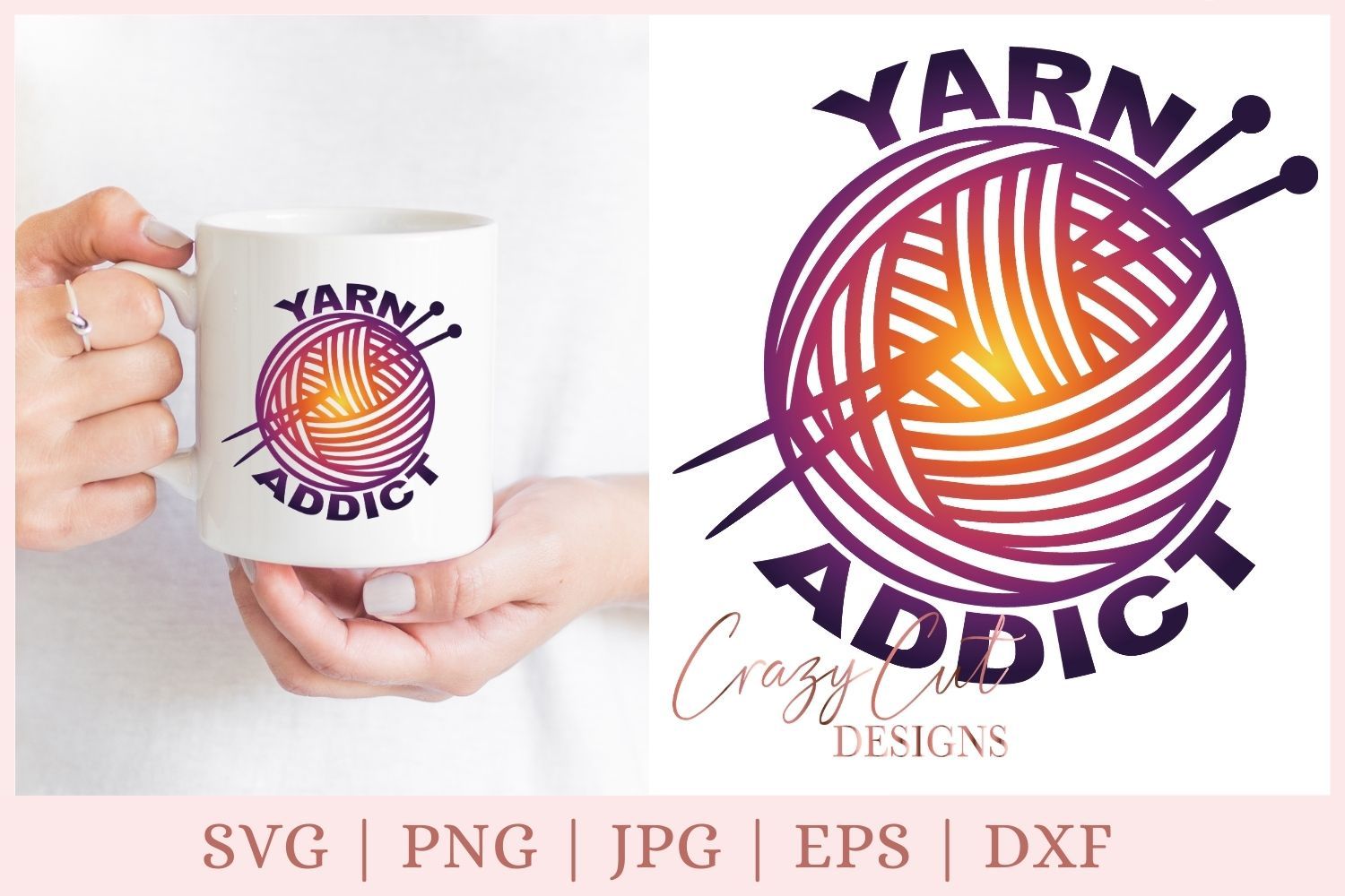 Download Yarn Addict Svg Files Knitting Svg Cut File So Fontsy