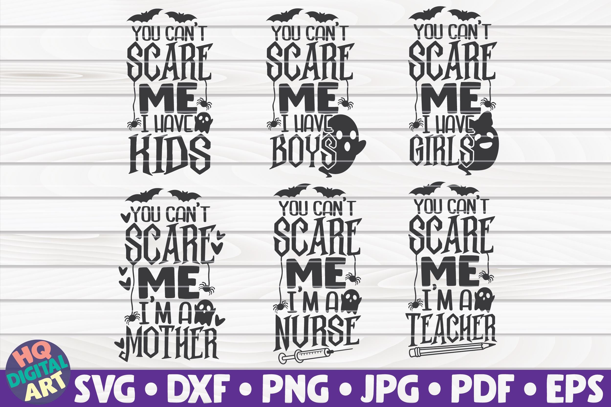 Download You Can T Scare Me Svg Bundle 6 Halloween Quotes So Fontsy