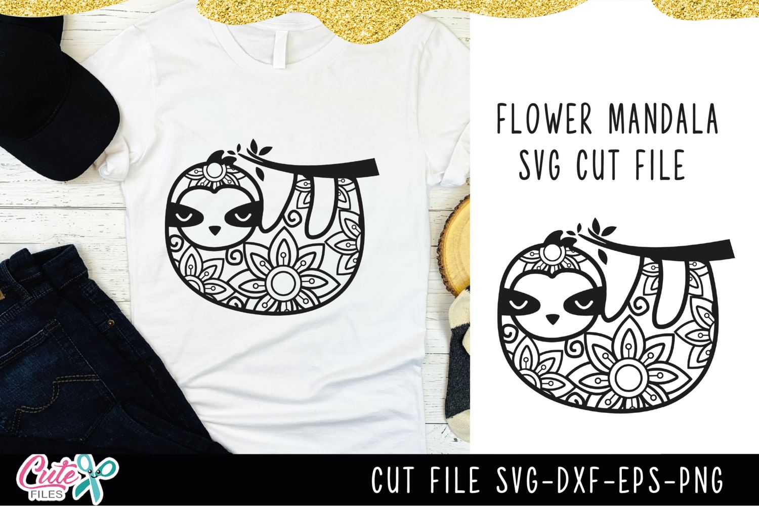 Zentangle Sloth Flower Mandala Svg For Crafter So Fontsy